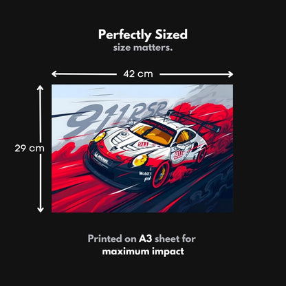 Porsche 911 RSR | Car Poster | Vector Graphic