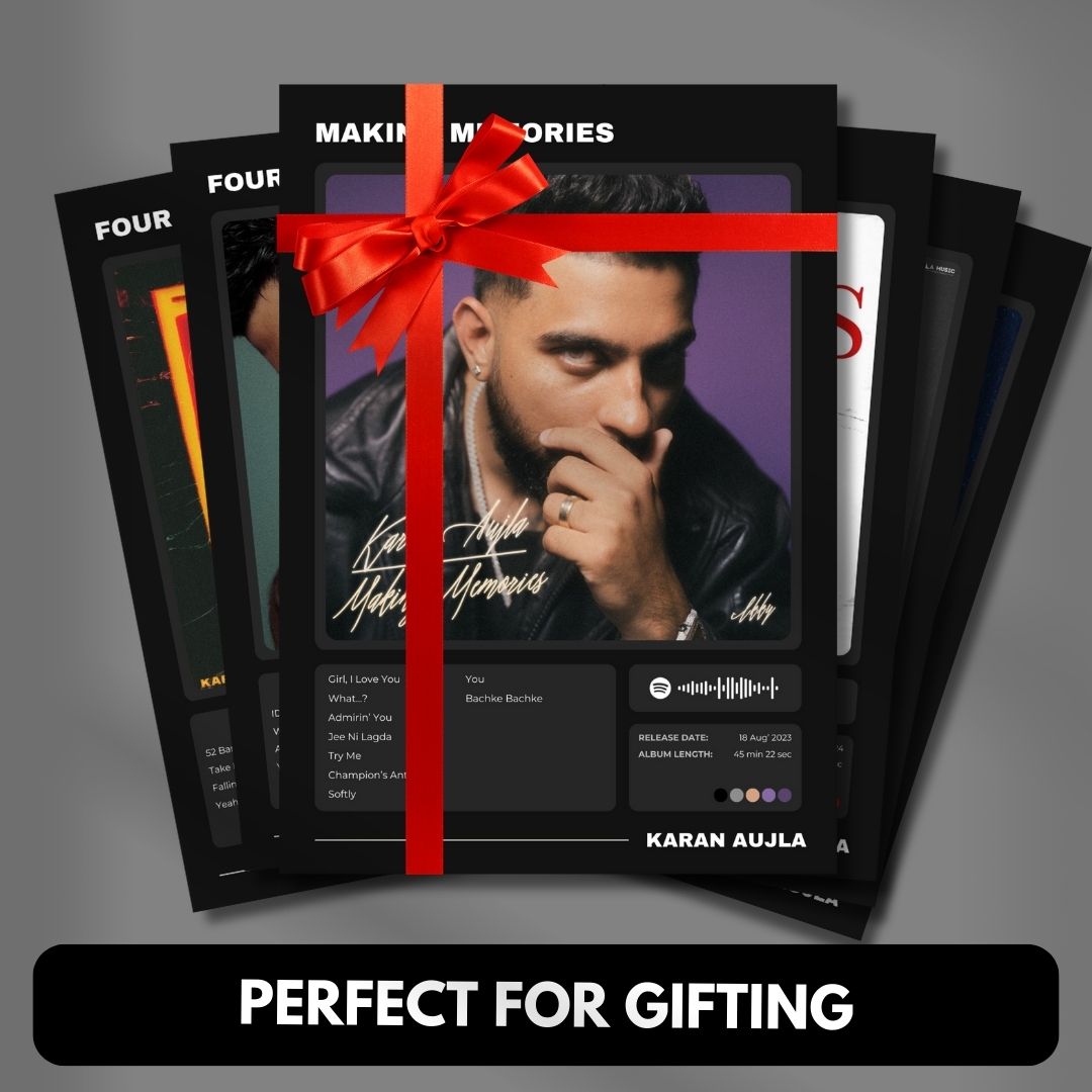 Karan Aujla Posters (A4, Set of 6) Dark Aesthetic