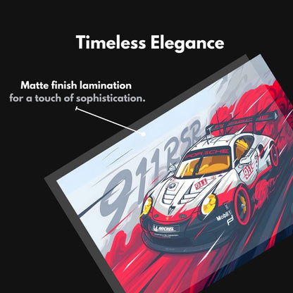 Porsche 911 RSR | Car Poster | Vector Graphic