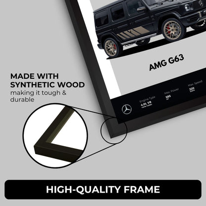 Mercedes AMG G63 Poster (A4, Framed)