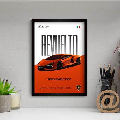 Lamborghini Revuelto Poster (A4, Framed)