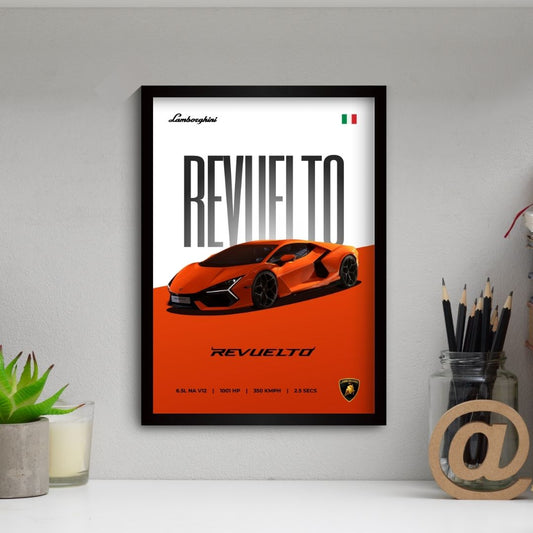 Lamborghini Revuelto Poster (A4, Framed)