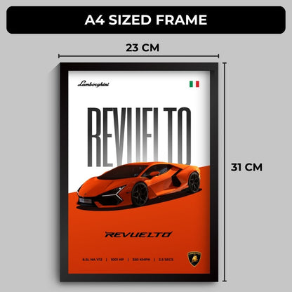 Lamborghini Revuelto Poster (A4, Framed)