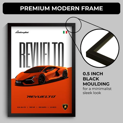 Lamborghini Revuelto Poster (A4, Framed)