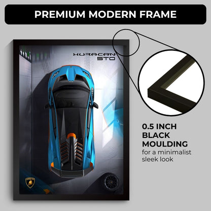 Lamborghini Huracan STO Poster (A4, Framed)