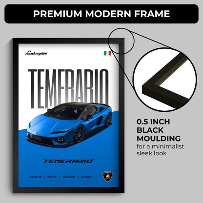 Lamborghini Temerario Poster (A4, Framed)