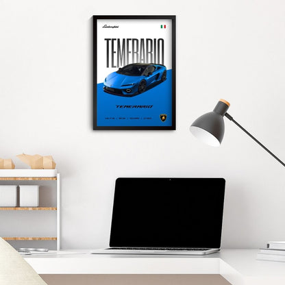 Lamborghini Temerario Poster (A4, Framed)
