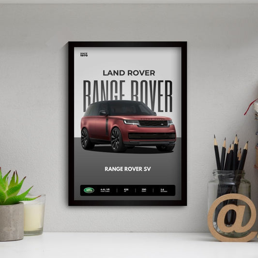 Range Rover Poster (A4,Framed)