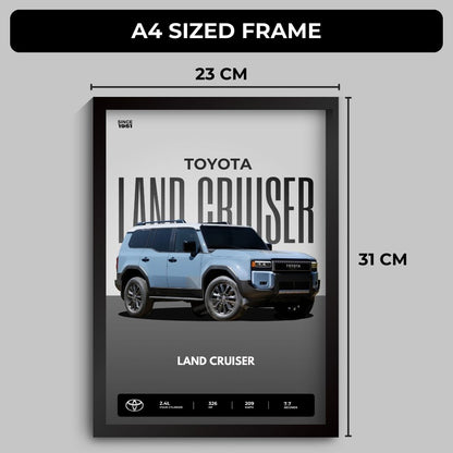 Toyota Land Cruiser Poster (A4,Framed)