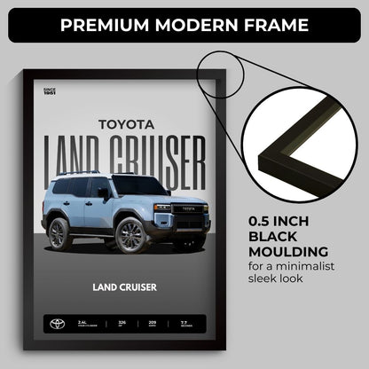 Toyota Land Cruiser Poster (A4,Framed)
