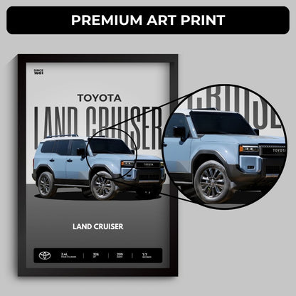 Toyota Land Cruiser Poster (A4,Framed)