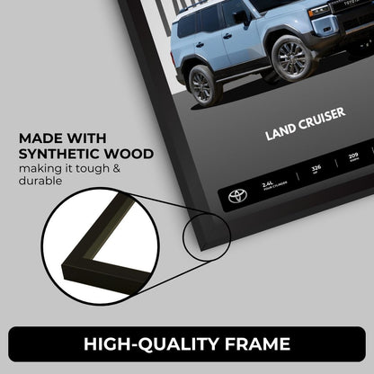 Toyota Land Cruiser Poster (A4,Framed)