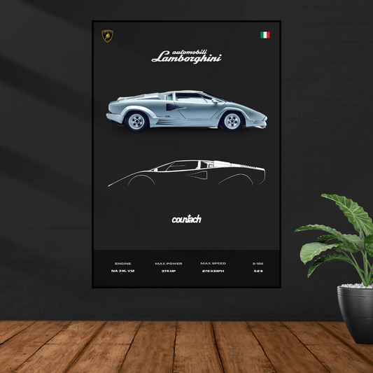 Lamborghini Countach Poster | Minimalist Design