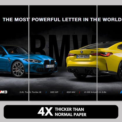 BMW M3 and M4 Split Design Poster | 3 x A3 Poster