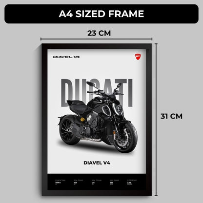 Ducati Diavel V4  Poster (A4, Framed)
