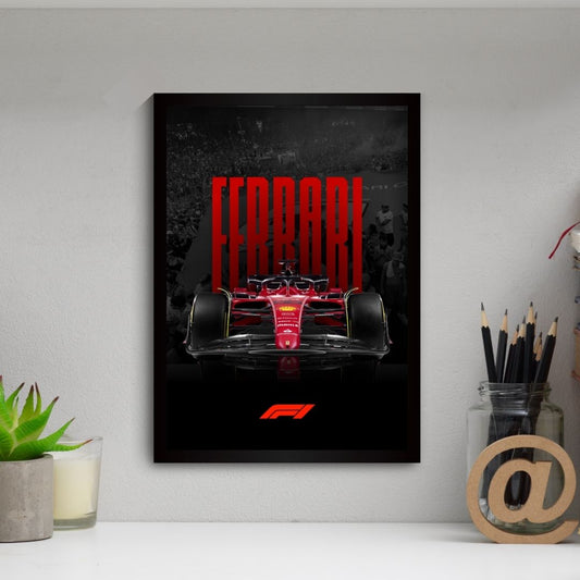 Ferrari F1 Poster (A4, Framed)