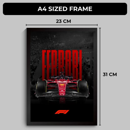 Ferrari F1 Poster (A4, Framed)