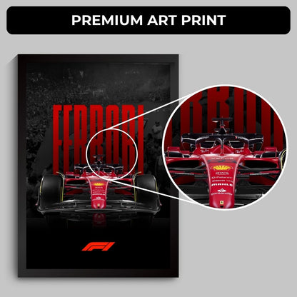 Ferrari F1 Poster (A4, Framed)