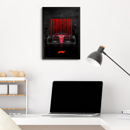 Ferrari F1 Poster (A4, Framed)