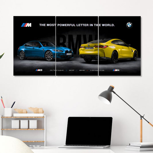 BMW M3 and M4 Split Design Poster | 3 x A3 Poster