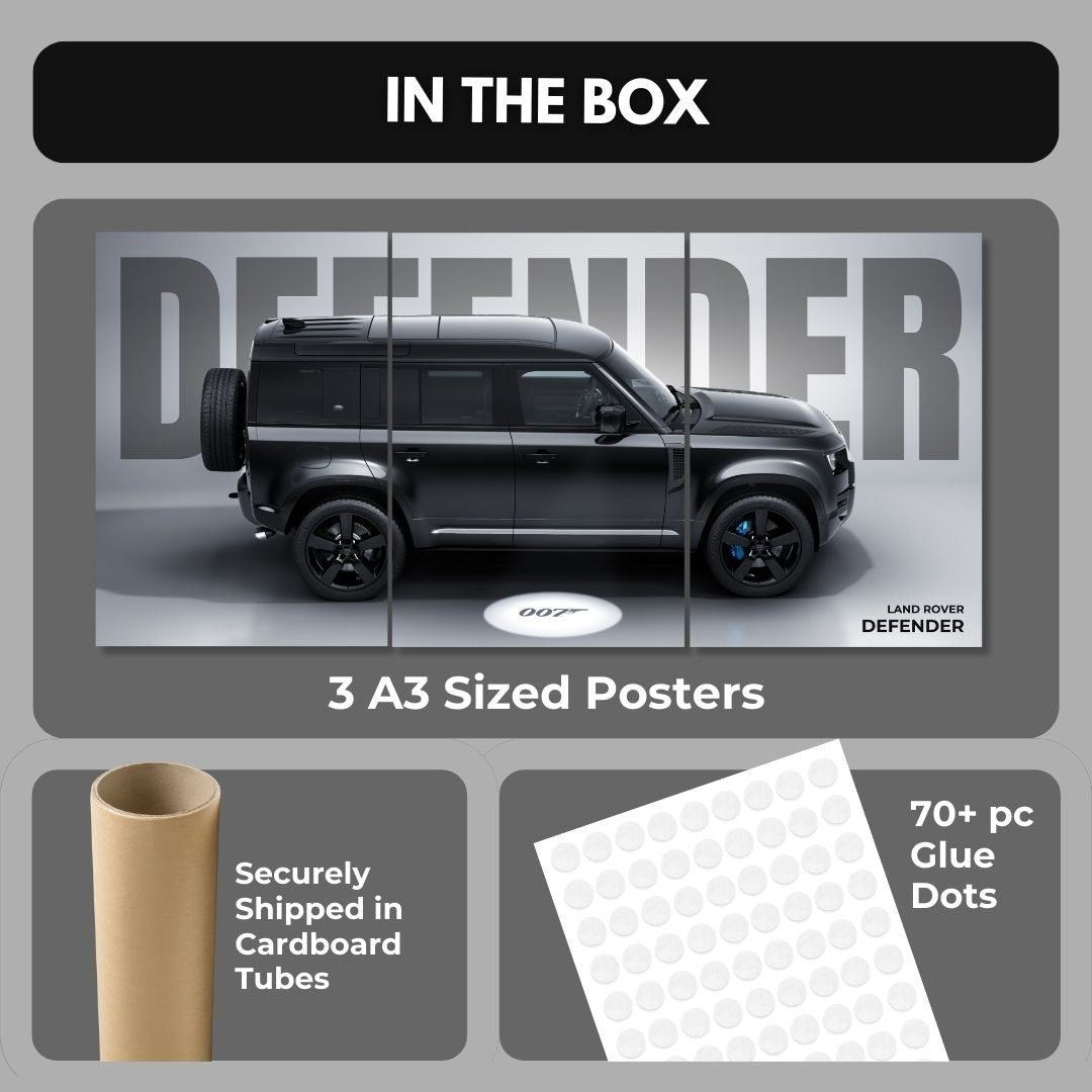 Defender Split Design Poster | 3 x A3 Poster