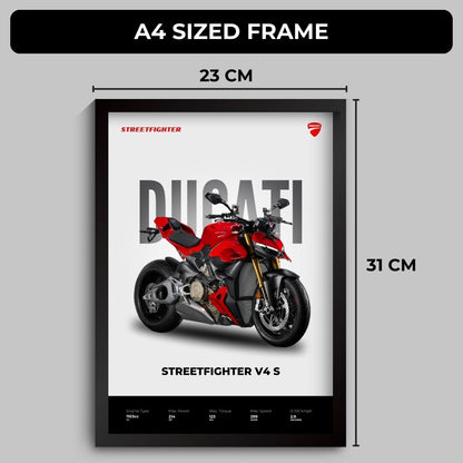 Ducati Streetfighter V4 Poster (A4, Framed)
