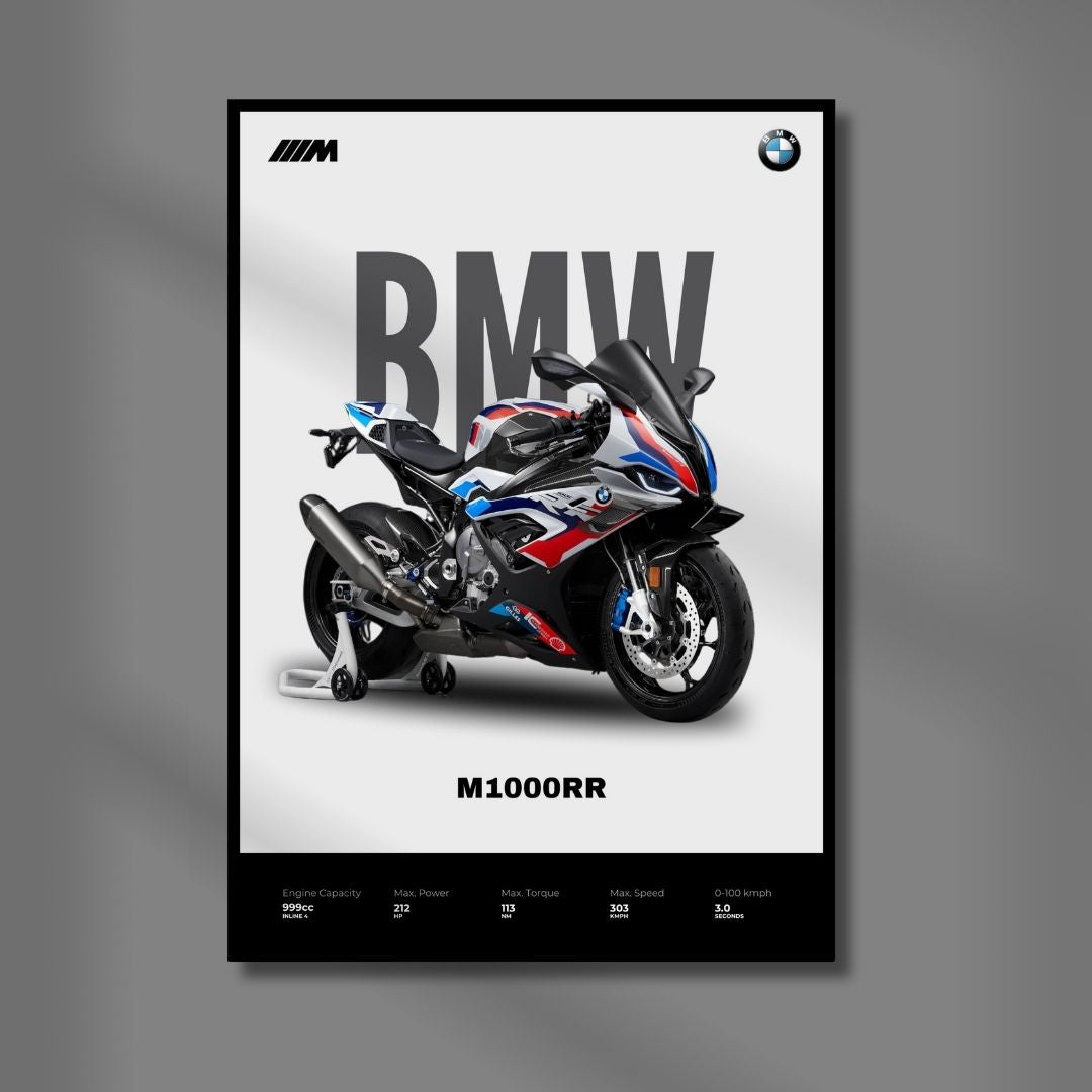 BMW M1000RR Superbike Poster