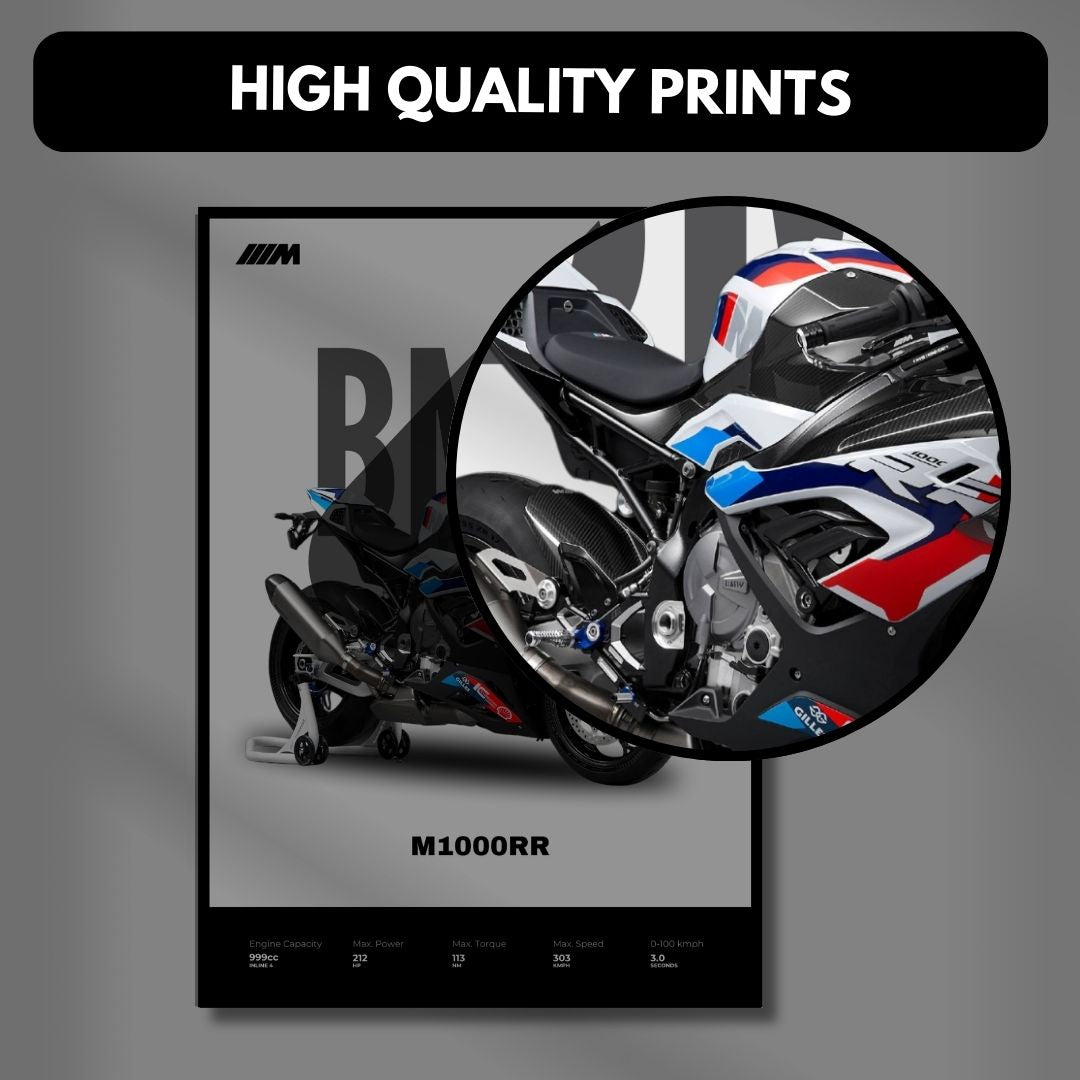 BMW M1000RR Superbike Poster