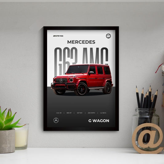 Mercedes G63 AMG  Poster (A4, Framed)