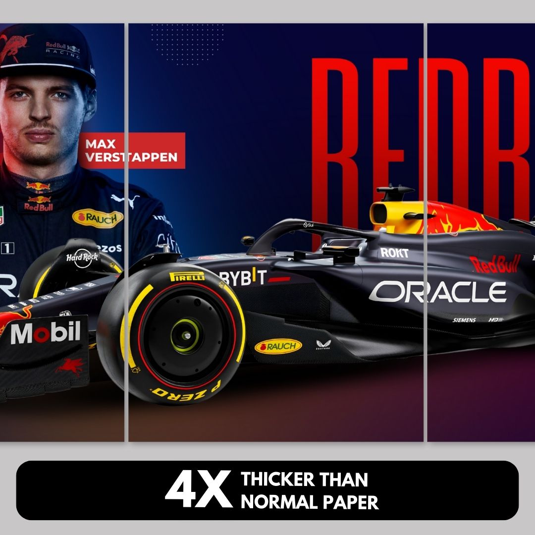 Max Verstappen Redbull Split Design Poster | 3 x A3, Unframed
