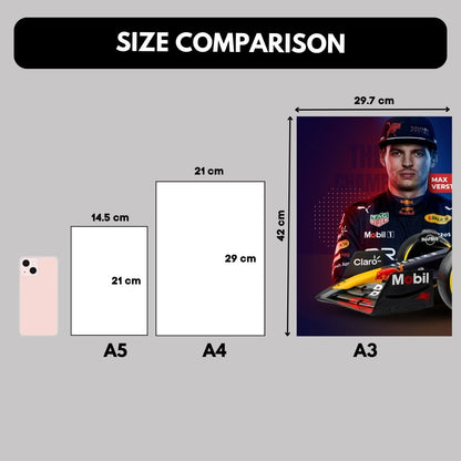 Max Verstappen Redbull Split Design Poster | 3 x A3, Unframed