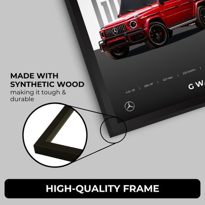 Mercedes G63 AMG  Poster (A4, Framed)