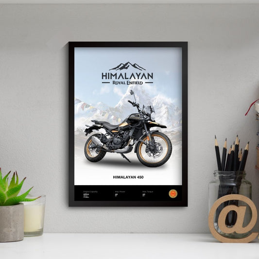 Royal Enfield Himalayan Poster (A4, Framed)