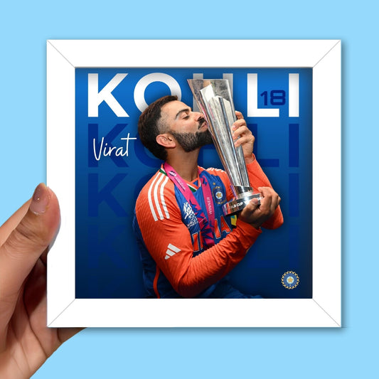 Virat Kohli Frame (6 x 6 inches / White)