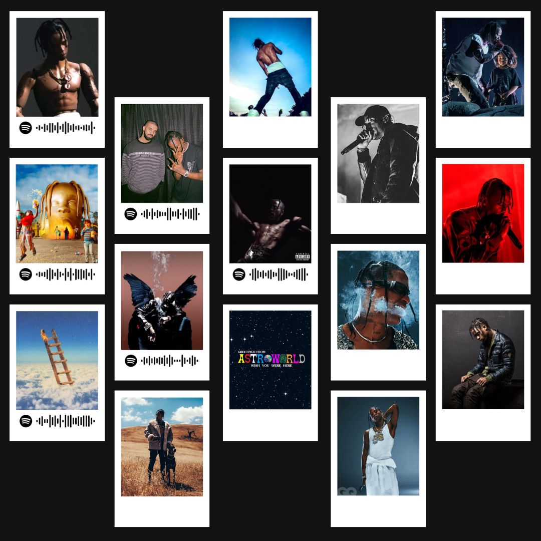 Travis Scott Polaroids | Set of 15 | Spotify Polaroids