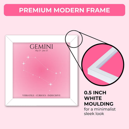 Gemini Zodiac Frame (6 x 6 inches / White)
