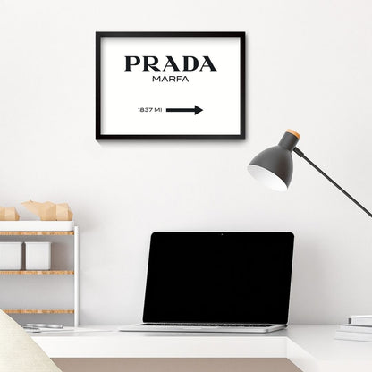 Prada Marfa Poster (A4, Framed)