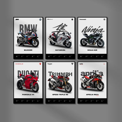 Superbike Posters (Set of 6) A4 Sized