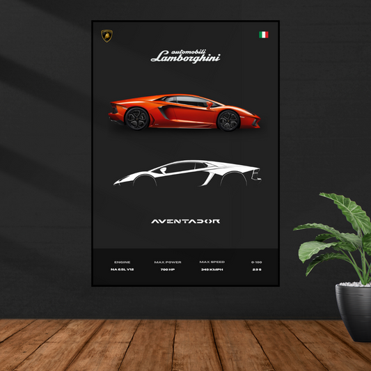 Lamborghini Aventador Poster | Minimalist Design