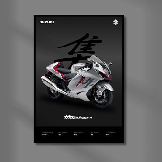 Suzuki Hayabusa Poster | Dark Minimalist