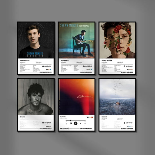 Shawn Mendes Posters (A4, Set of 6) Light Aesthetic