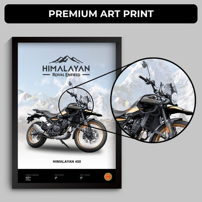 Royal Enfield Himalayan Poster (A4, Framed)