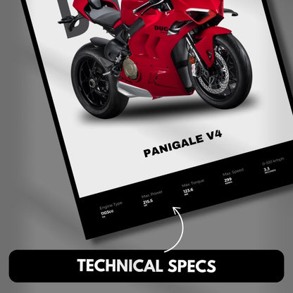 Ducati Panigale V4 1200 Poster | Light Minimalist