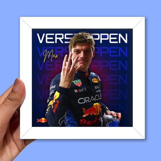 Max Verstappen Frame (6 x 6 inches / White)