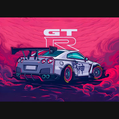 Nissan GTR Godzilla | Car Poster | Vector Graphic