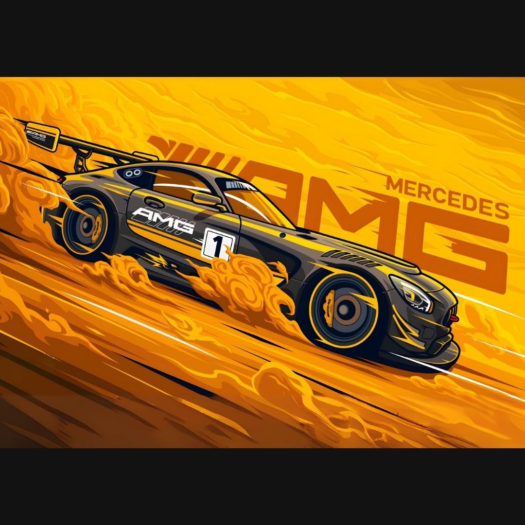 Mercedes AMG GT | Car Poster | Vector Graphic